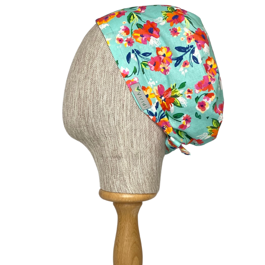 ÇİÇEK DESENLİ TURKUAZ CERRAHİ KLASİK BONE