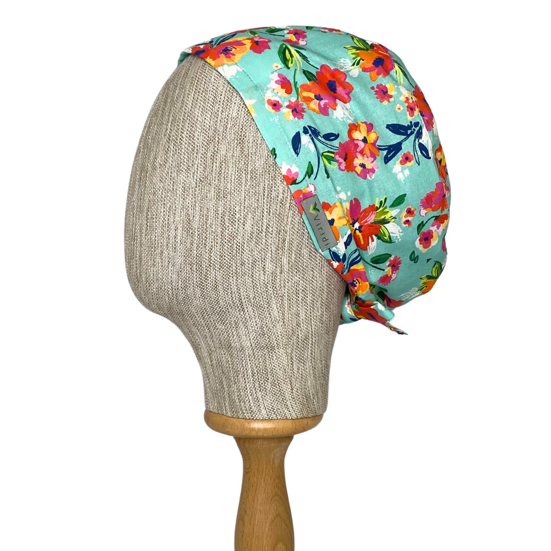 ÇİÇEK DESENLİ TURKUAZ CERRAHİ KLASİK BONE