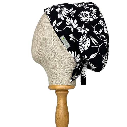 SİYAH BEYAZ ÇİÇEK DESEN CERRAHİ BÜYÜK KLASİK BONE