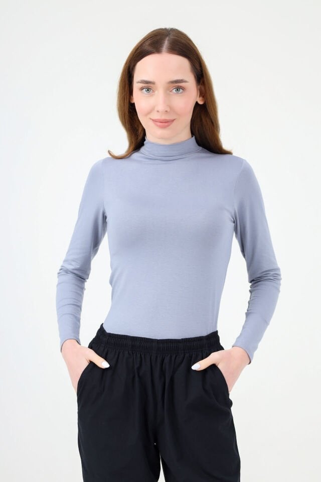 BALIKÇI YAKA BODY GRİ