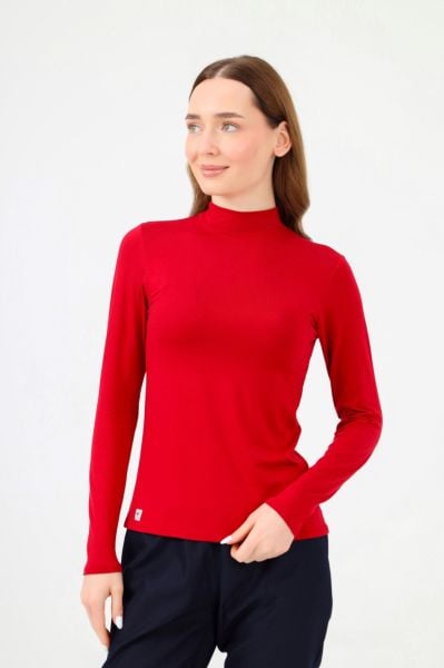 BALIKÇI YAKA BODY KOYU KIRMIZI