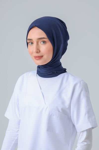 PAMUK CAZZ CERRAHİ TESETTÜR BONE LACİVERT