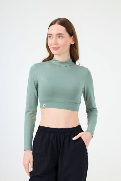 BALIKÇI YAKA CROP BODY ÇAĞLA YEŞİLİ