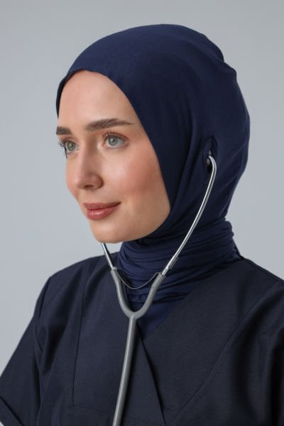 STETOSKOP GİRİŞLİ PENYE CERRAHİ TESETTÜR BONE LACİVERT