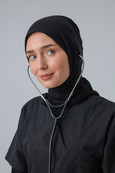 STETOSKOP GİRİŞLİ PENYE CERRAHİ TESETTÜR BONE SİYAH