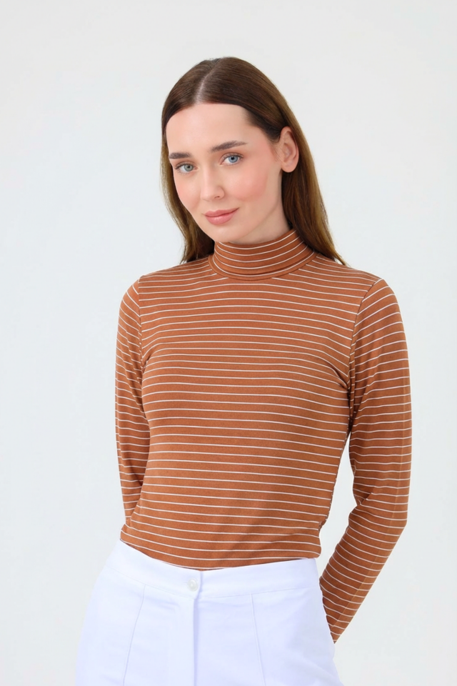 BALIKÇI YAKA ÇİZGİLİ BODY TARÇIN