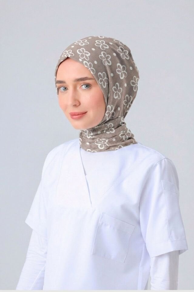 ÇİÇEK DESEN CERRAHİ TESETTÜR BONE VİZON