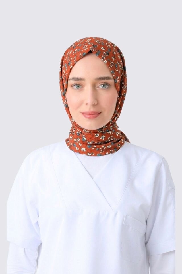 MİNİ ÇİÇEK DESEN CERRAHİ TESETTÜR BONE KİREMİT