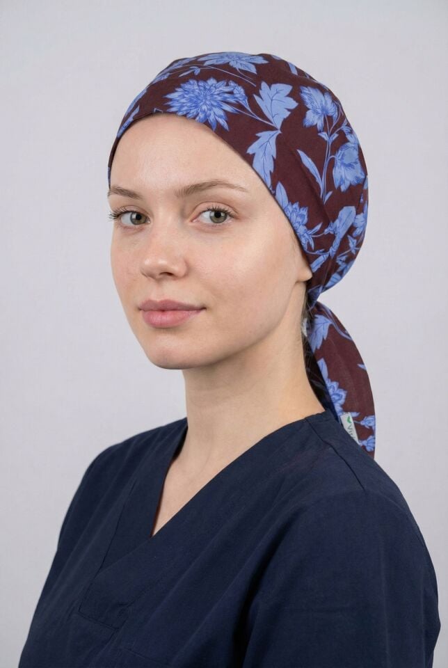 MAVİ BORDO ÇİÇEK CERRAHİ ENSE BONE