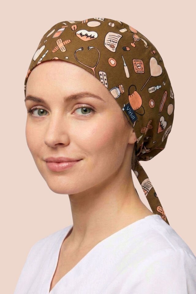 MEDİKAL DESEN KAHVERENGİ CERRAHİ BÜYÜK KLASİK BONE