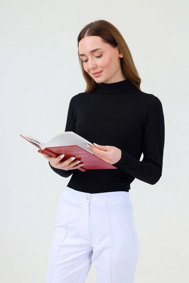 BALIKÇI YAKA BODY SİYAH