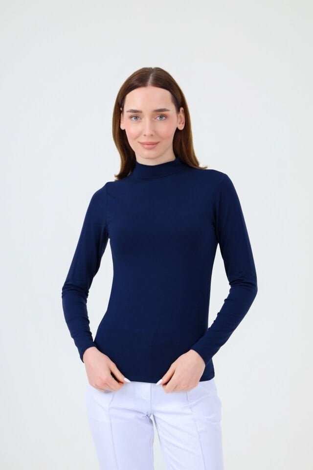 BALIKÇI YAKA BODY LACİVERT